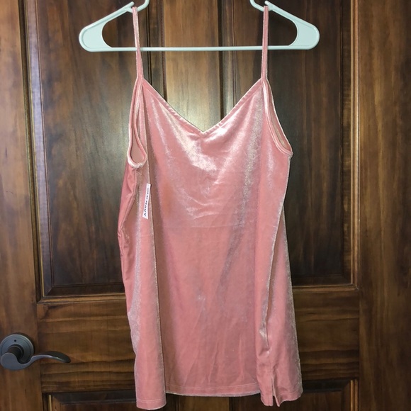 NWT blush Old Navy faux velvet tank top - Picture 3 of 5